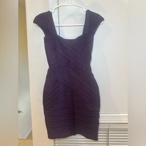 NWT Herve Leger Bodycon Mini Dress in Purple Size XS